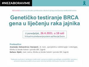Virtualna edukacija pod nazivom „Genetičko testiranje BRCA gena u liječenju raka jajnika“